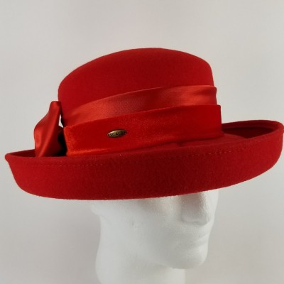 Scala s Hat 100% Wool Red One Size Derby Sunday Wedding Party  eb-74355774